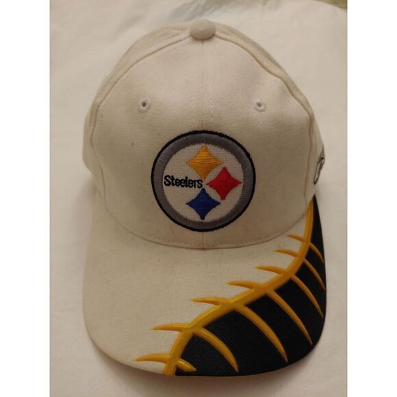 Reebok NFL Pro Line Authentic VINTAGE Pittsburgh Steelers White/Black Cap - Picture 1 of 10